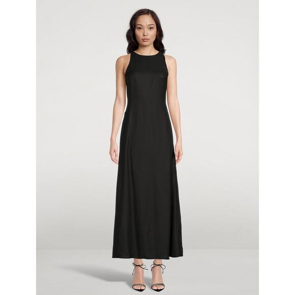 NWT BONDI Born Ophelia Maxi Dress Size Large Black Open Back Aline - Picture 2 of 12